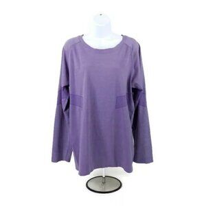 Under Control Purple Graphic Pattern Stretch Long Sleeve Athletic Top Womens 3X